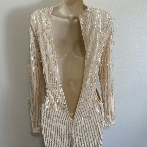 FASHION NOVA Nude Giving Details Sequin Maxi Dress - Picture 10 of 15